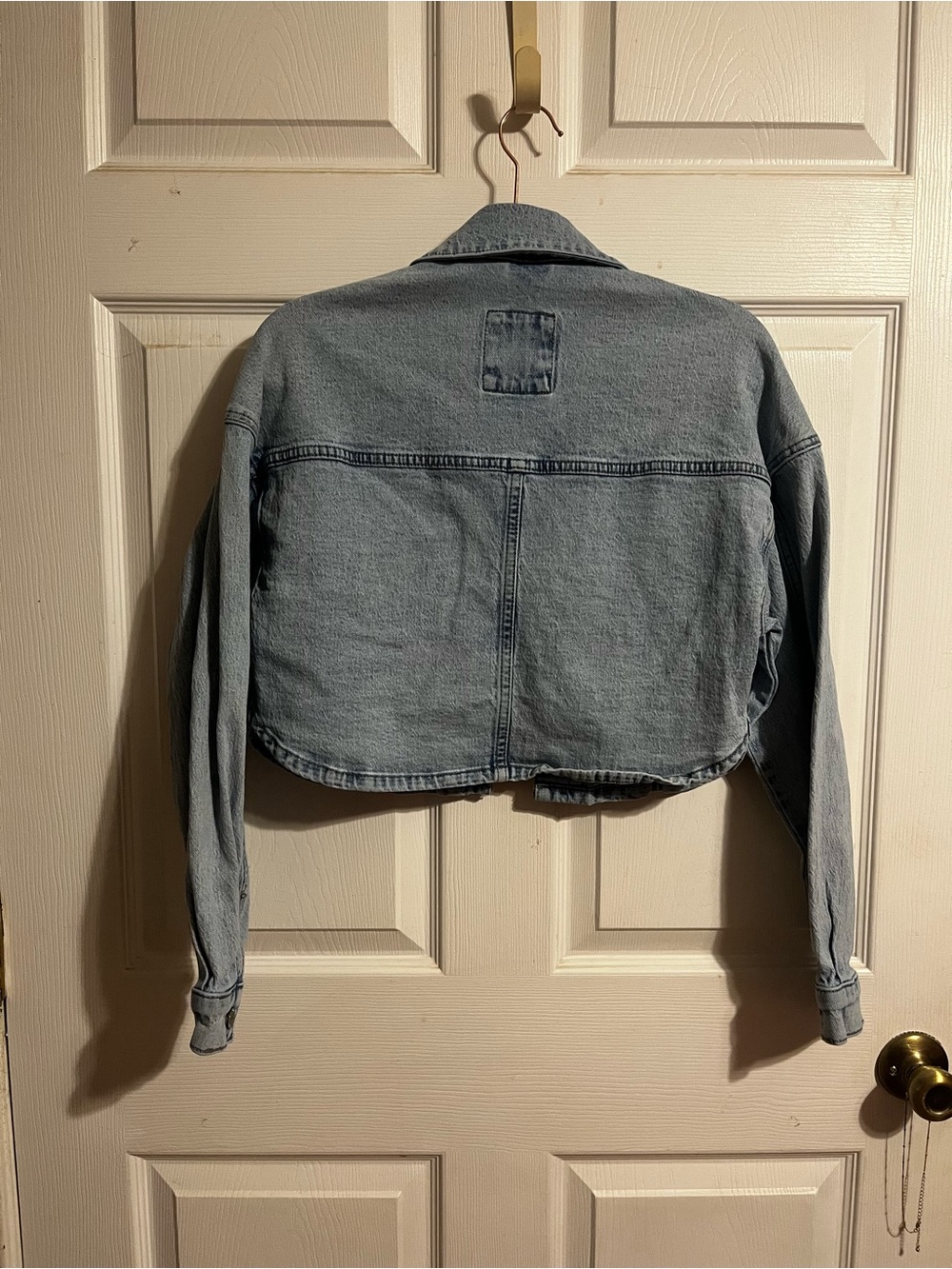 Abercrombie & Fitch | Light Wash Cropped Denim Button Up Jacket - Sz Small - Picture 8 of 8